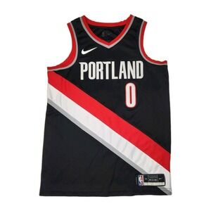 Nike Damian Lillard Portland Trail Blazers Jersey Black Size 44 M NBA Swingman